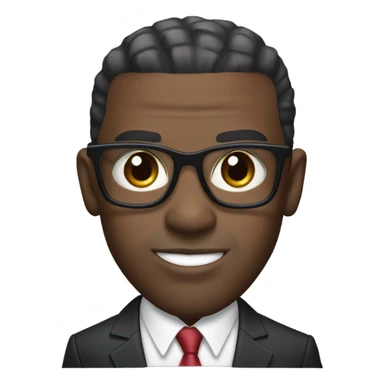 deon sanders with suit and glasses and buzz cut and small eyes over 50small beard sticker