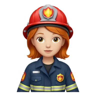 girl fireman with ginger hair sticker