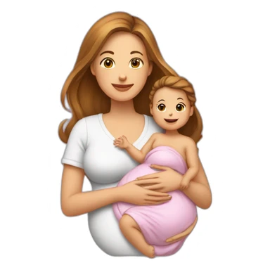 Une femme enceinte et un bébé  sticker