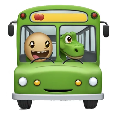 ￼￼ ￼create an emoji of a dinosaur driving a bus sticker