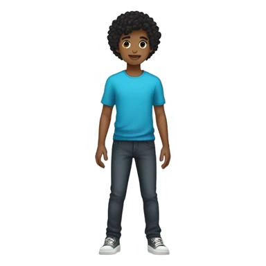 Brown skin short black curly haired boy sticker