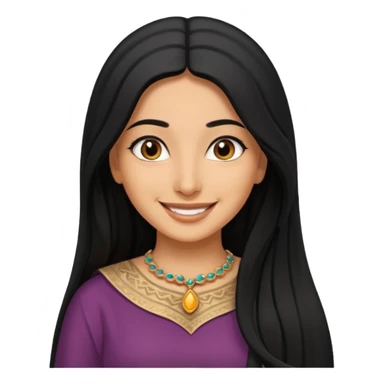 Black long hair arab women sticker