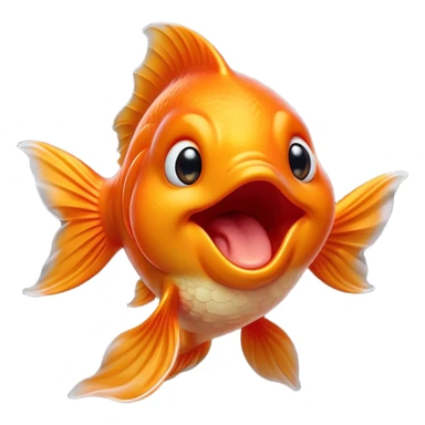 Cinematic Cute Yawning Orange Goldfish Portrait Emoji, Head tilted slightly with a dramatic, wide-open yawn, showcasing a smooth, vibrant orange body with flowing fins, eyes barely open in drowsy contentment, Simplified yet irresistibly adorable features, highly detailed, glowing with a soft, cozy glow, high shine, relaxed yet expressive, stylized with a touch of whimsy, bright and endearing, soft glowing outline, capturing the essence of a sleepy yet affectionate goldfish, so drowsy it feels like it could float out of the screen and curl up for a nap! sticker