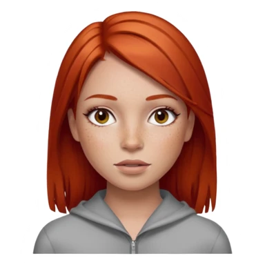 una chica maquillada con el pelo liso y pelirrojo sticker