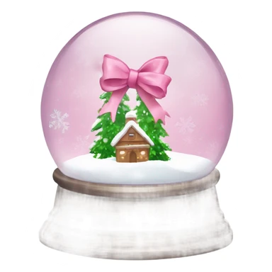 A snow globe with pink ribbon ￼ sticker