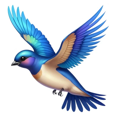 A swallow bird in flight, symbolizing freedom and agility, with wings spread wide and a streamlined body sticker