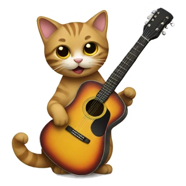 Cat with guitar sticker