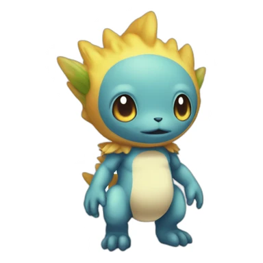 baby Digimon creature with body sticker