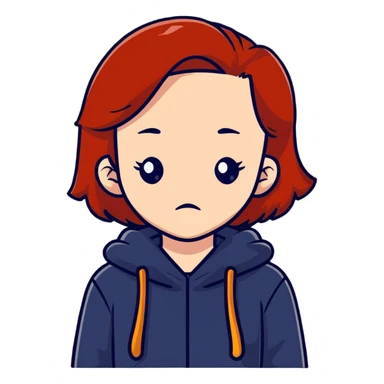 redhead girl sad expression sticker