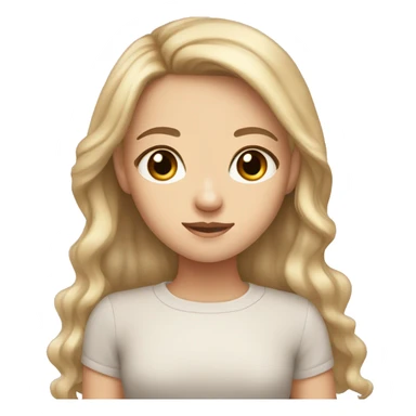 Cute brown and blonde white girl with dark brown eyes  sticker
