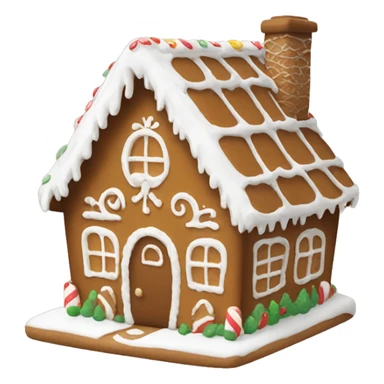 White and brown gingerbread house  sticker