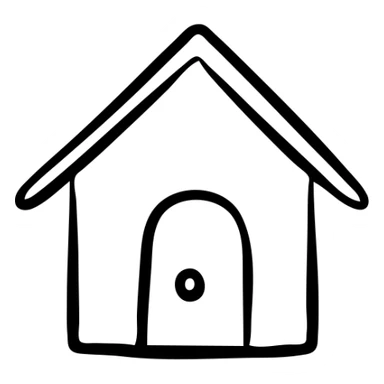 Simple house with a roof and door sticker