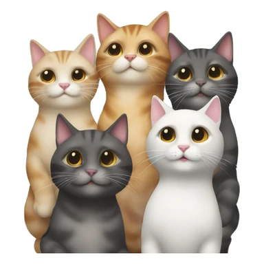 three girl cats and 3 boy cats in a conga line sticker