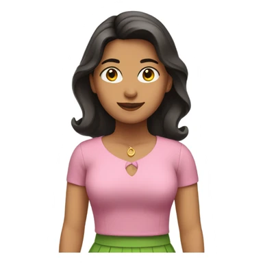 Hispanic woman in pink and green sticker