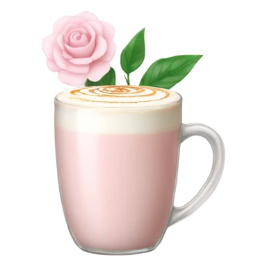 Light Pink latte classy in glass with flower sticker