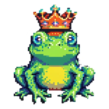 crowned frog sticker