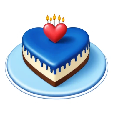 Deep blue heart shaped cake  sticker