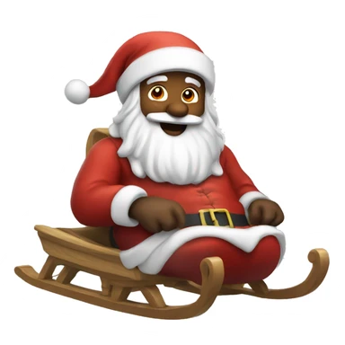 sledding santa claus sticker