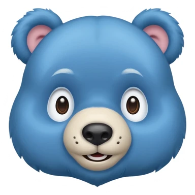 Blue bear  smiling. Just face. sticker
