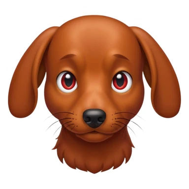 Create an angry dachshund with angry eyes and a little red face sticker