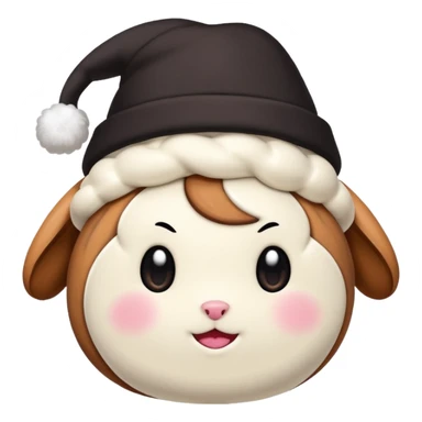 Cinnamon Roll wearing Kuromi hat sticker