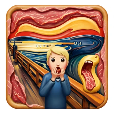 Edvard munch scream with SPAM MEAT landscape  sticker