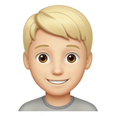 blond boy with grey eye colour smiling sticker