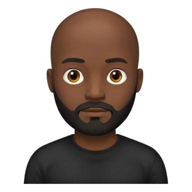 Dark skin bald man with black beard sticker