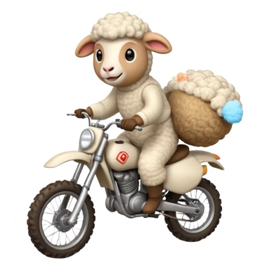 cartoon sheep on a dirt bike jumping sticker