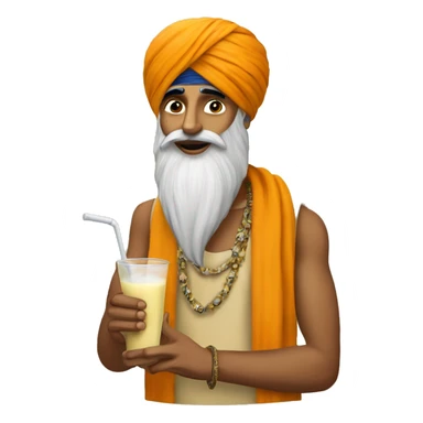 Khalsa Raj drinking lassi  sticker