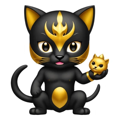 Pantera negra. Con una v en la frente de tamaño pequeño y color dorado sticker