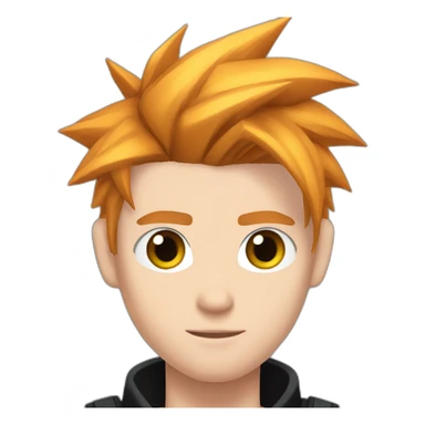 Cloud strife with ginger hair. Eyebrow piercing left eye. Black clothes sticker