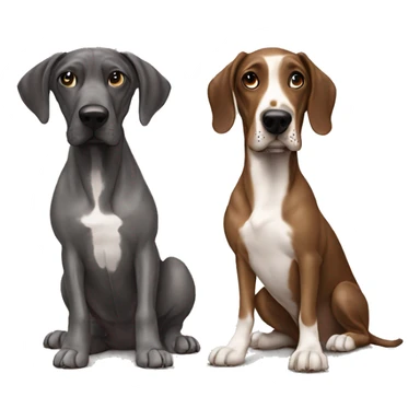 Great Dane and weiner dog by each other sticker