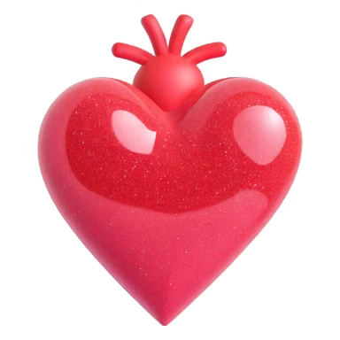 heart with green glitter sticker