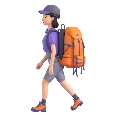 woman with hiking backpack sticker