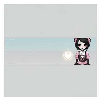 pastel emo banner with a heart accent, cute, expressive, minimal, variation 4 sticker