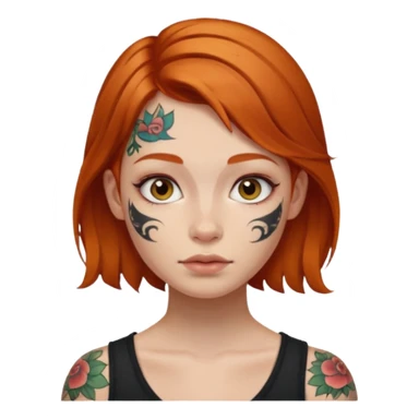 ginger hair and little face tattoo pirate girl sticker