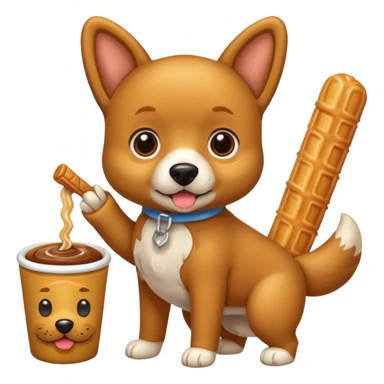 Un perrito viendo un churro sticker