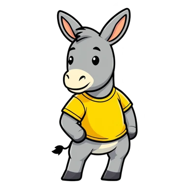 Donkey in yellow shirt  sticker