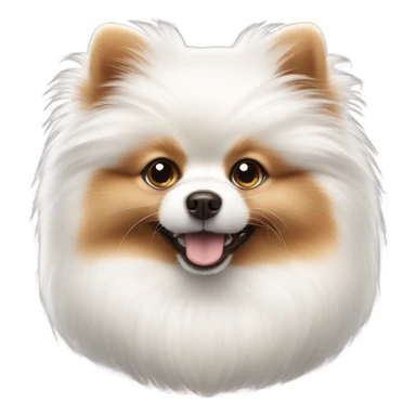 Fluffy white Pomeranian with brown ears sticker