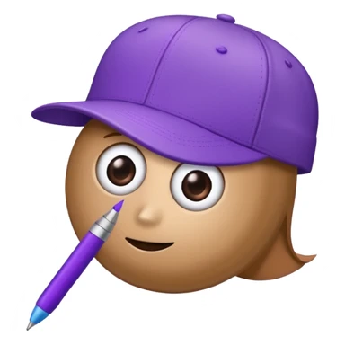 A plastic brown ball cap and the long rectangle purple. (With a pen) And looks like a BFDI style sticker
