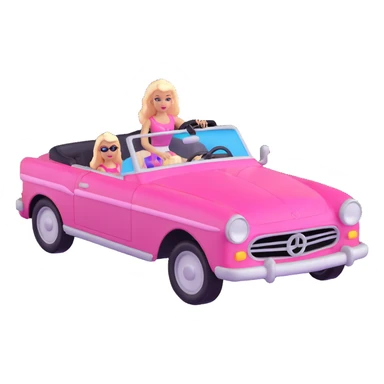 Barbie convertible car sticker
