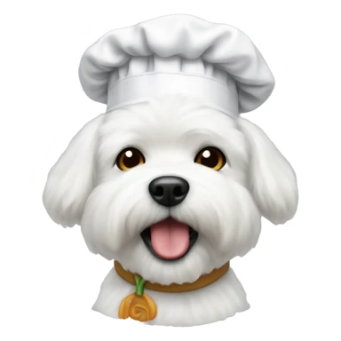 Bichon with chef hat sticker