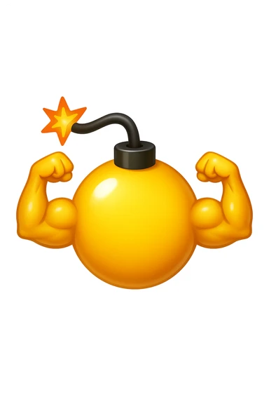 emoji bomba muscolosa stile iphone sticker