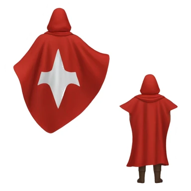 Flying red hero cape back view sticker
