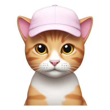Pink cat with white cap sticker