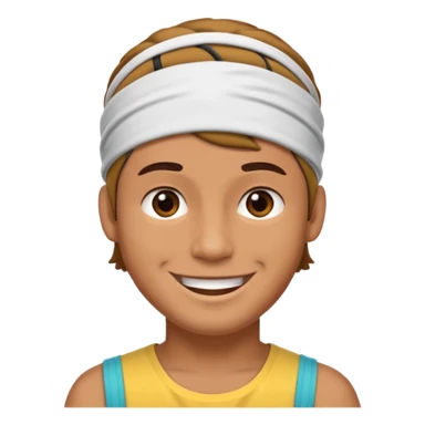 guy with headband sticker