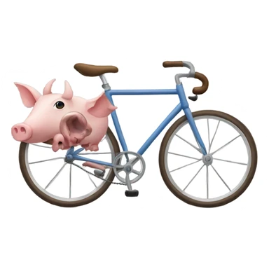 A bike with a horn and pig feet  sticker