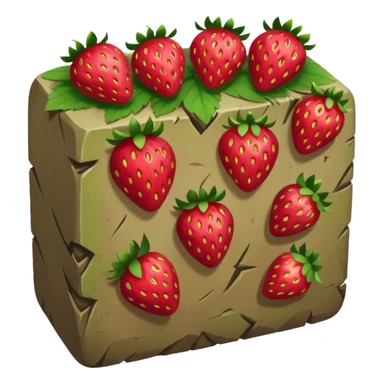 rune stone covered in strawberries sticker