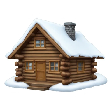 log cabin with snow on the roof sticker